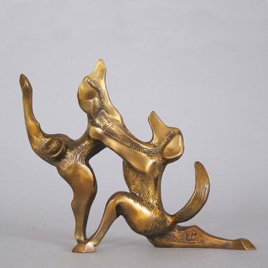 Bronze Dog Sculpture