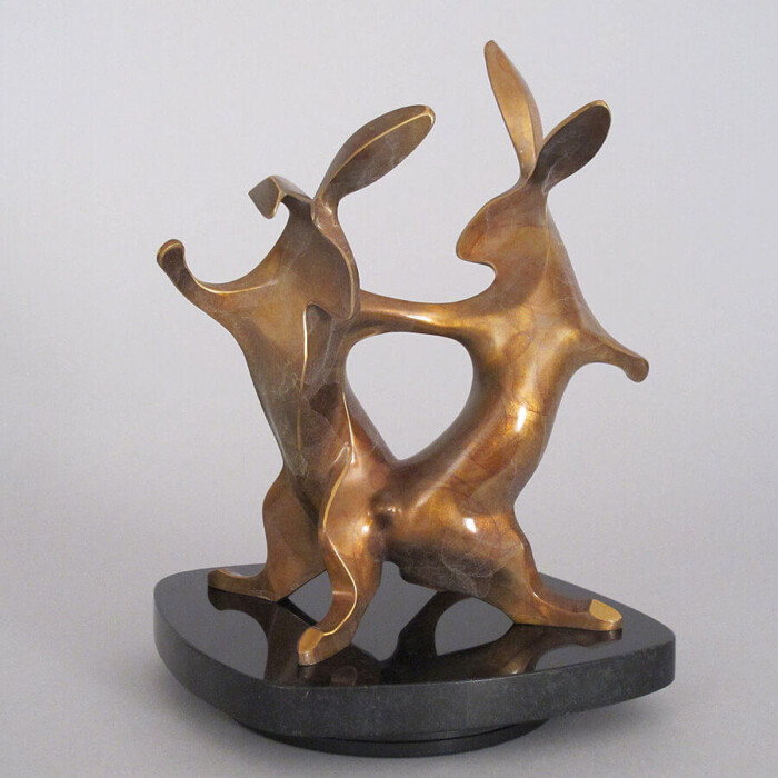 Bronze Rabbit Sculpture by Laurel Peterson Gregory