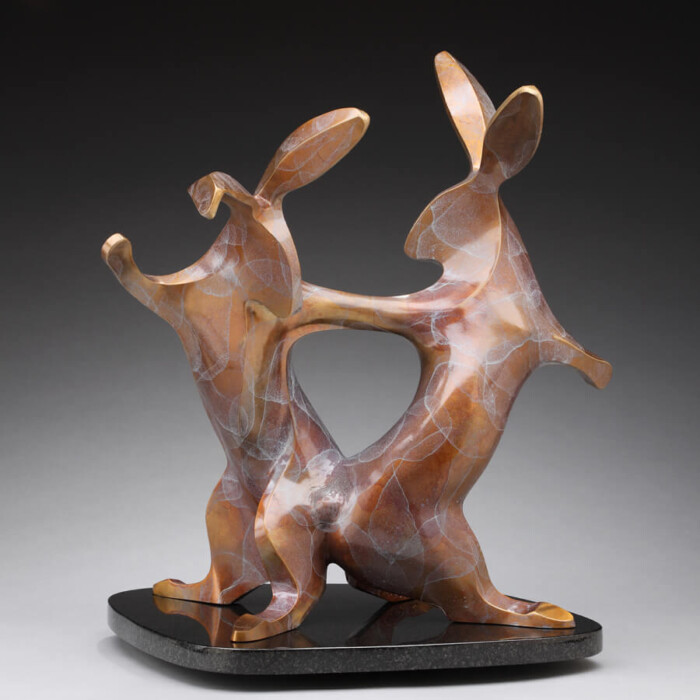 Bronze Rabbit Sculpture by Laurel Peterson Gregory