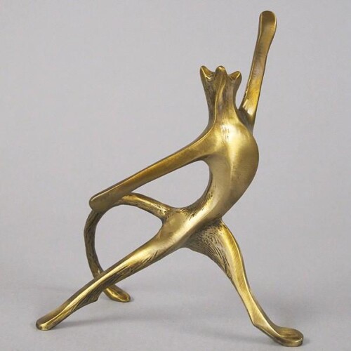 Bronze Cat Desk Buddy Sculpture by Laurel Peterson Gregory