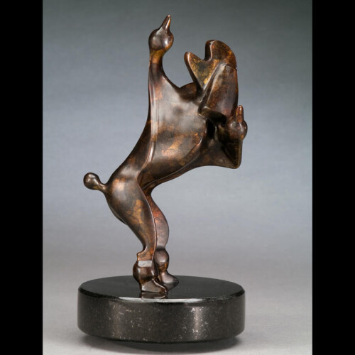 Bronze Poodle Dog Sculpture by Laurel Peterson Gregory