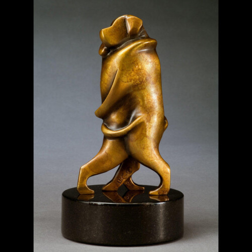 Dancing Dog Couple Bronze Sculpture Statue by Laurel Peterson Gregory