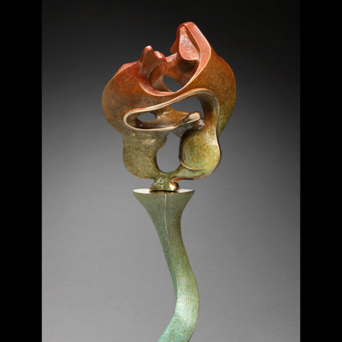 Colorful Dancing Dogs Love Bronze Sculpture by Laurel Peterson Gregory