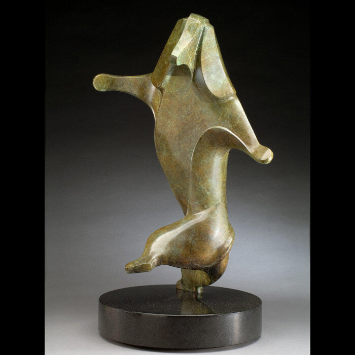 Bronze Dachsund Statue Walking and Twist Bronze Sculpture by Laurel Peterson Gregory