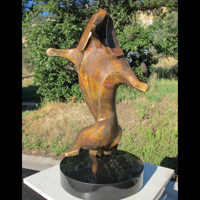 Bronze Dachsund Statue Walking and twist