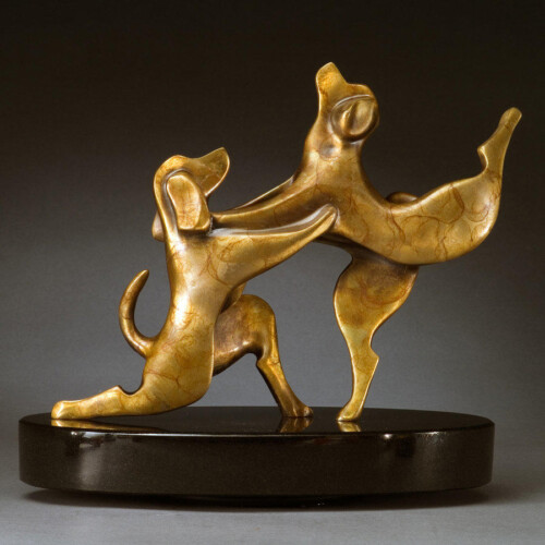 Proposal Statue Beagles Bronze Sculpture by Laurel Peterson Gregory