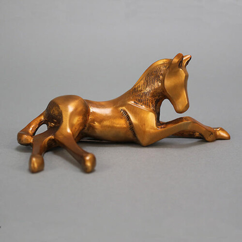 Laying Horse Bronze Desk Buddy Sculpture by Laurel Peterson Gregory