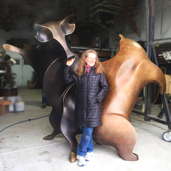Wall Street Waltz - Bronze Bull and Bear Sculpture by Laurel Peterson Gregory